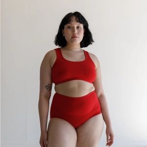 ARQ cherry full coverage bra - ethically hand-made in USA